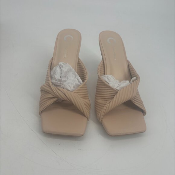 Journee Collection Women's Faux Leather Greer Mule Heels Nude Size 8.5 NWB - Picture 5 of 7